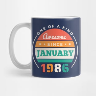Retro Awesome Since January 1986 Birthday Vintage Bday 1986 Mug